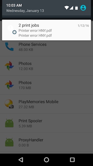 Alle Synes forretning Help - Persistent error notification from Print Spooler | Android Forums